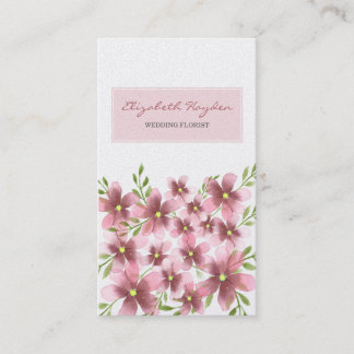 Tarjetas de presentación florales sonrosadas