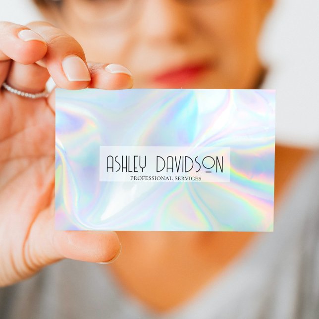 Tarjetas de presentación Glam Holographic modernas (Subido por el creador)