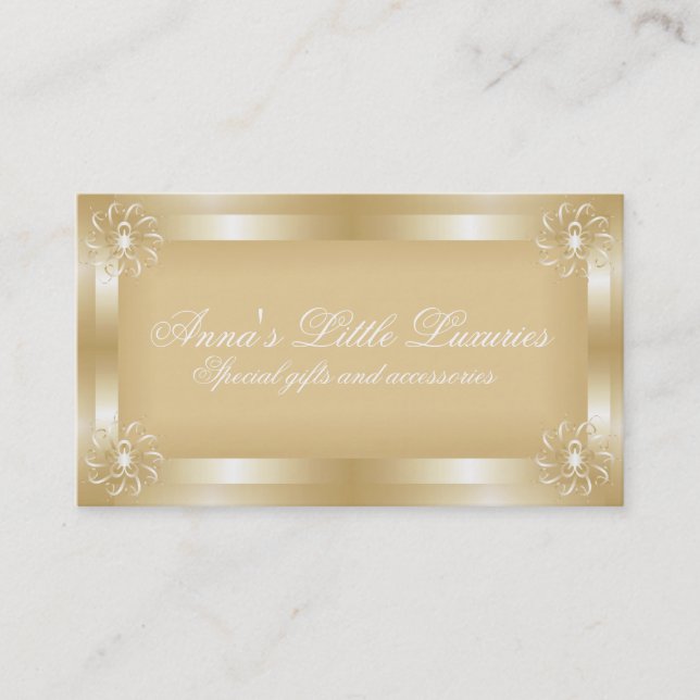 Tarjetas de presentación Gold Frame Business de lu (Anverso)