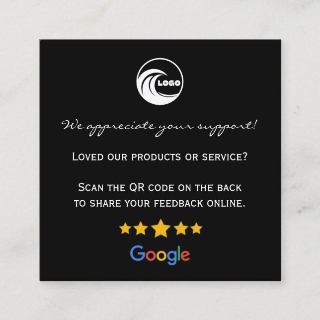 Tarjetas de Presentación Google Review QR Gracias (Anverso)
