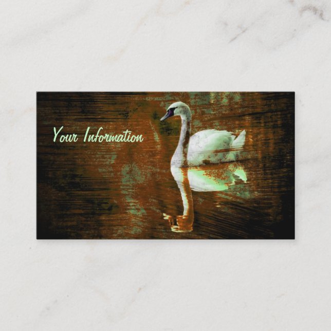 Tarjetas de presentación grunge cisne blanco (Anverso)