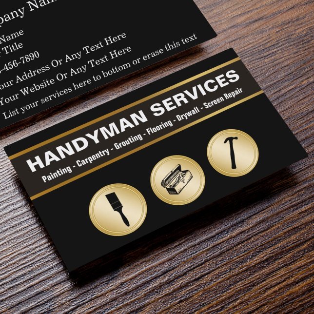 Tarjetas de presentación Handyman (Subido por el creador)
