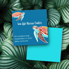 Tarjetas de Presentación Ilustradas de Tortugas Ma