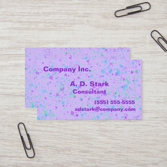 Tarjetas de presentación ligera morada (Anverso/Reverso In Situ)