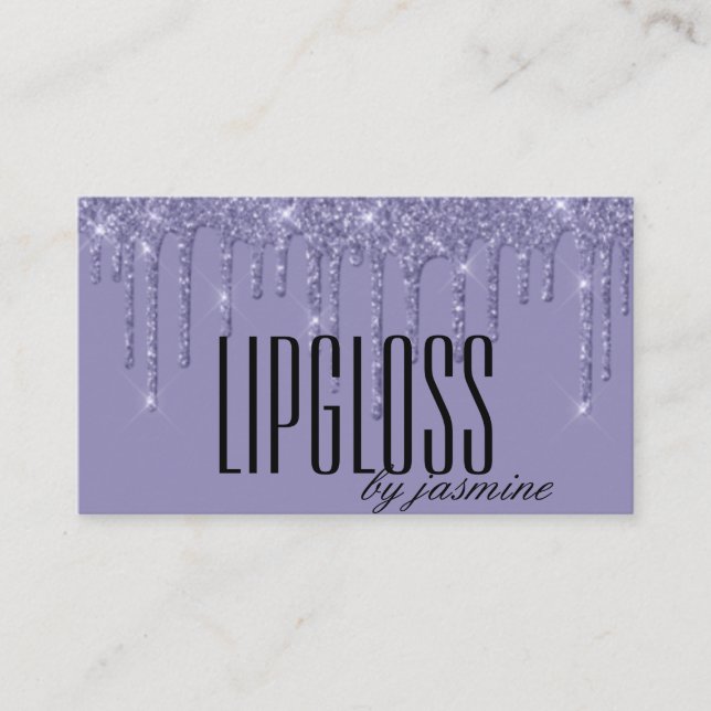 Tarjetas de presentación Lipgloss Purpurina (Anverso)