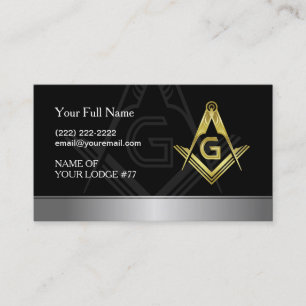 Tarjetas de presentación masónicas   Negro, oro 