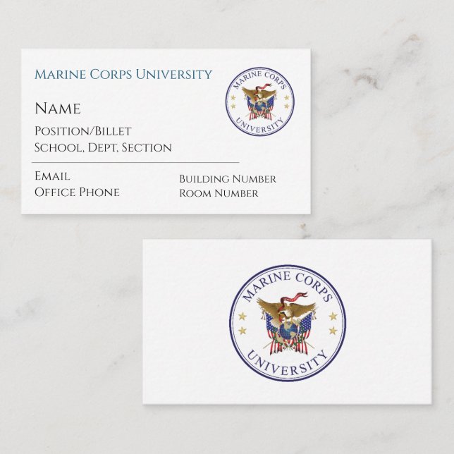 Tarjetas de presentación MCU (Anverso / Reverso)