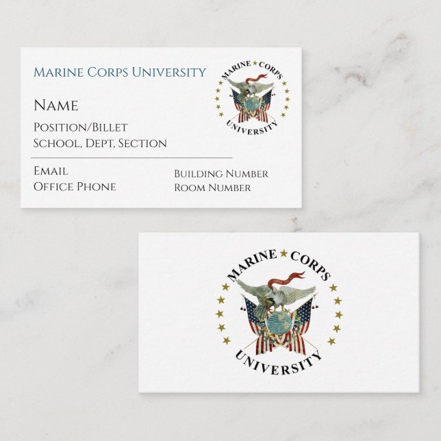 Tarjetas de presentación MCU (Anverso / Reverso)