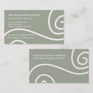 Tarjetas de presentación médicas de acupuntura