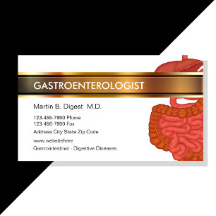 Tarjetas de presentación médicas de gastroenterolo