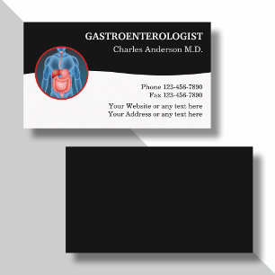Tarjetas de presentación médicas de gastroenterólo