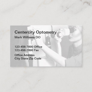 Tarjetas de presentación médicas de optometrista