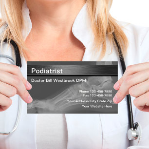 Tarjetas de presentación médicas de podólogo