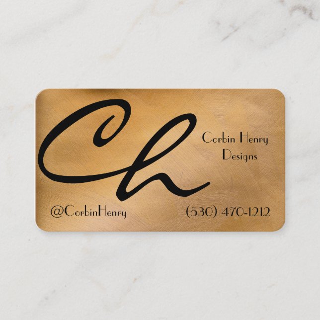 Tarjetas de presentación metálicas de cobre (Anverso)