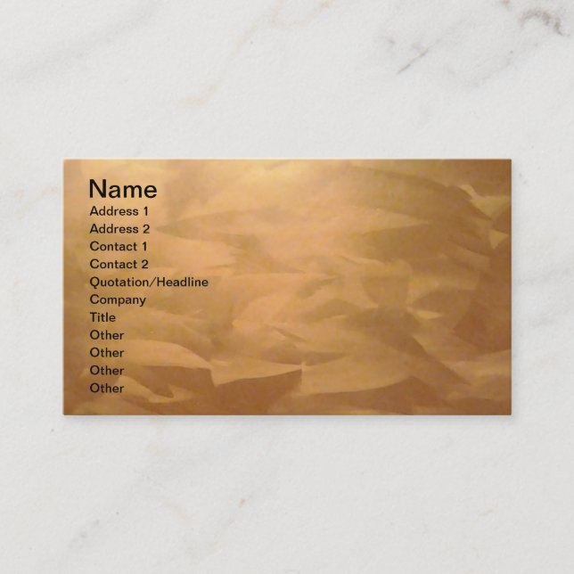 Tarjetas de presentación metálicas de cobre (Anverso)