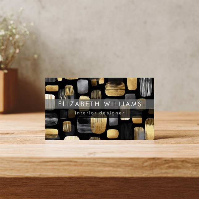 Tarjetas de presentación modernas abstractas dorad (Subido por el creador)
