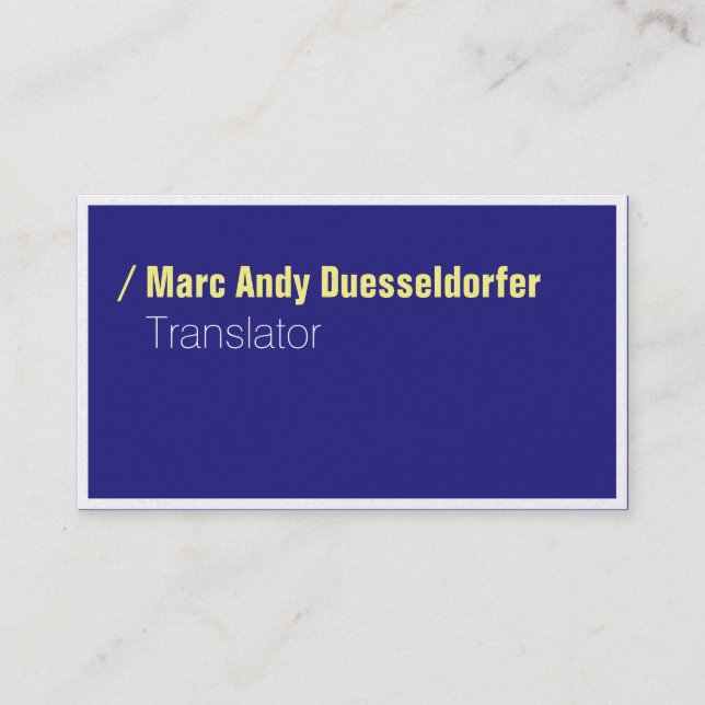 Tarjetas de presentación modernas amarillas azules (Anverso)