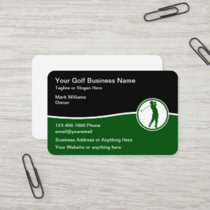 Tarjetas de presentación modernas con tema de golf