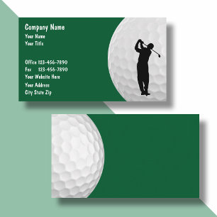Tarjetas de presentación modernas con tema de golf