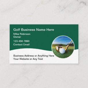 Tarjetas de presentación modernas con tema de golf