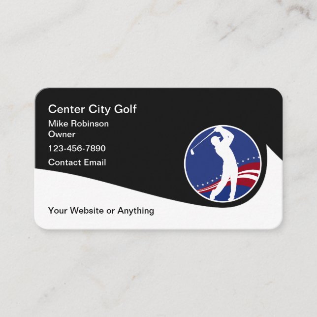Tarjetas de presentación modernas con tema de golf (Anverso)