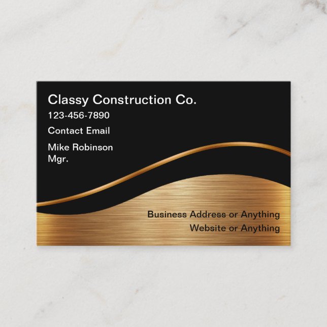 Tarjetas de presentación modernas de construcción  (Anverso)