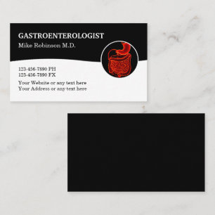 Tarjetas de presentación modernas de gastroenteról