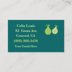 Tarjetas de presentación modernas de Green Pear