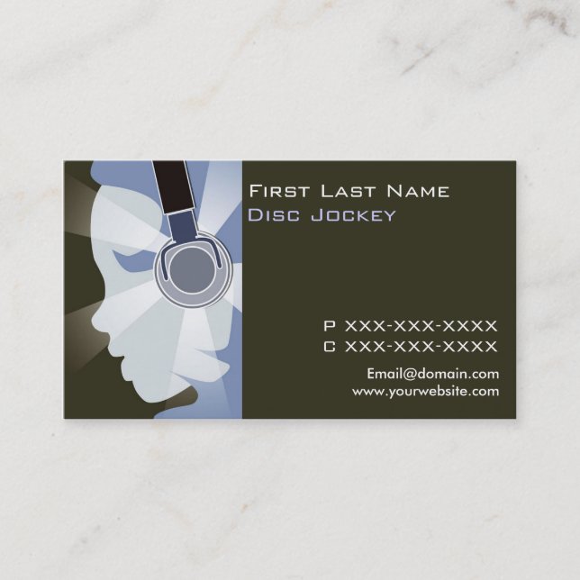 Tarjetas de presentación modernas de jockey sobre  (Anverso)