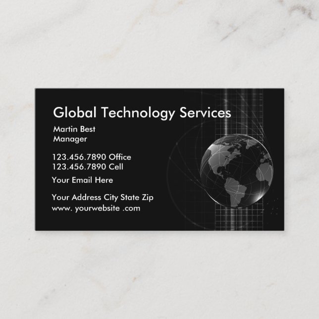 Tarjetas de presentación modernas de servicios de  (Anverso)