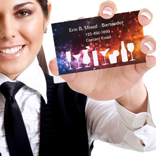 Tarjetas de Presentación Modernas para Bartender M