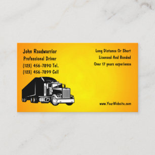 Tarjetas de presentación modernas para camioneros