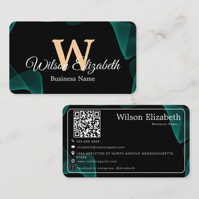 Tarjetas de presentación modernas y elegantes con  (Anverso / Reverso)