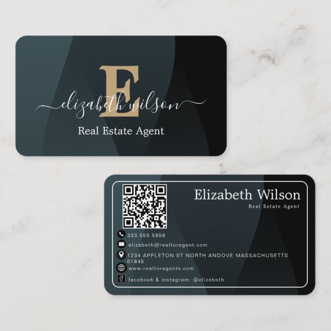 Tarjetas de presentación modernas y elegantes con  (Anverso / Reverso)