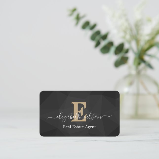 Tarjetas de presentación modernas y elegantes con  (Anverso de pie)