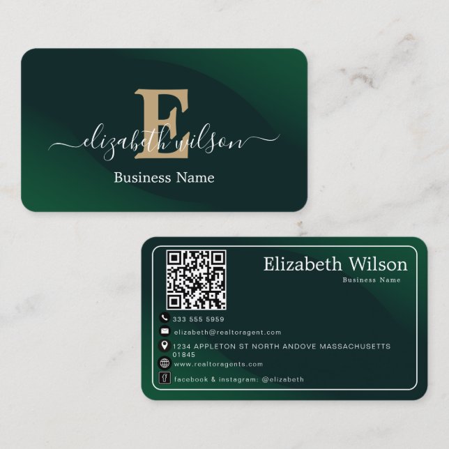 Tarjetas de presentación modernas y elegantes con  (Anverso / Reverso)