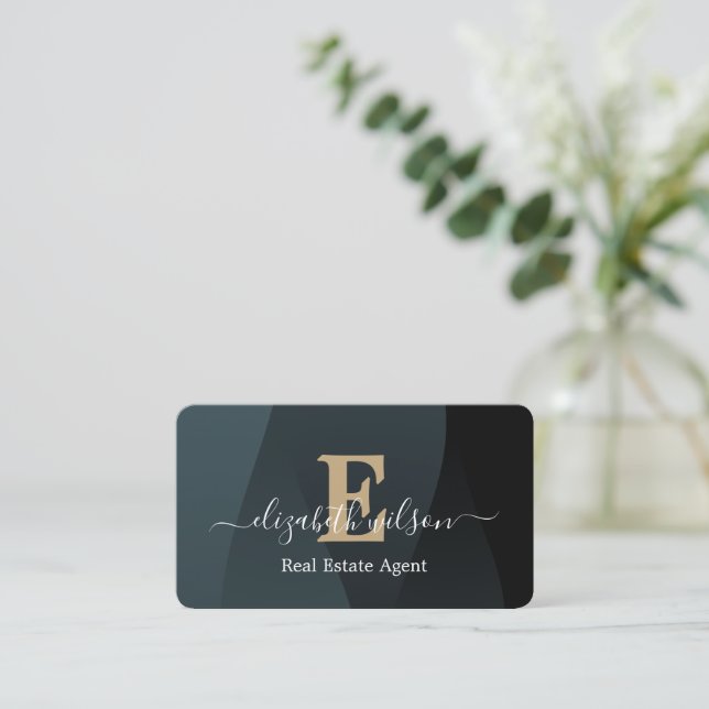 Tarjetas de presentación modernas y elegantes con  (Anverso de pie)
