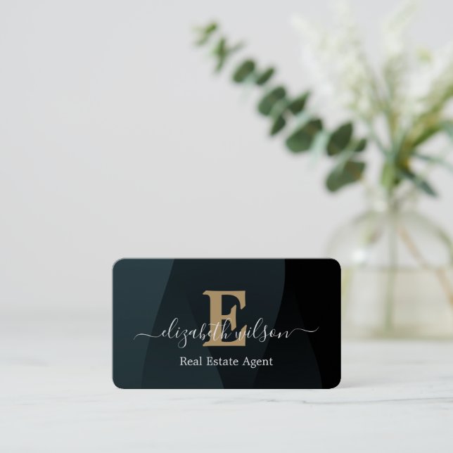 Tarjetas de presentación modernas y elegantes con  (Anverso de pie)