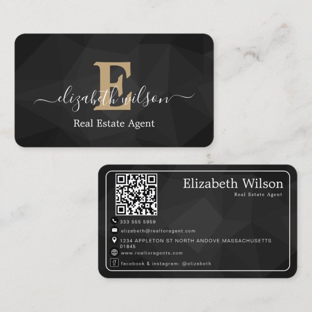 Tarjetas de presentación modernas y elegantes con  (Anverso / Reverso)