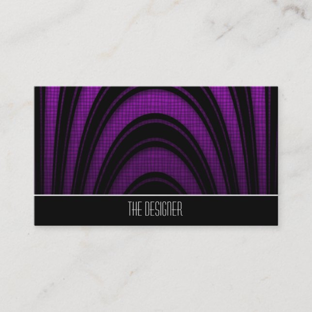 Tarjetas de Presentación Moradas Negras Abstractas (Anverso)