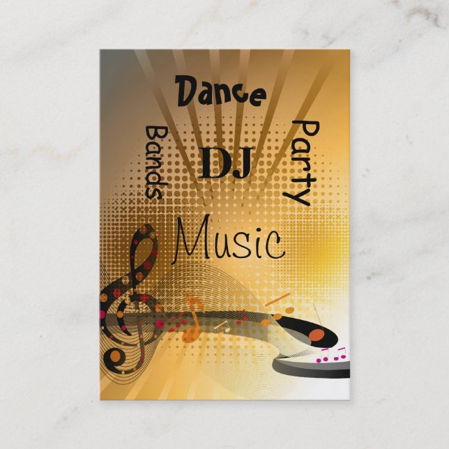 Tarjetas de presentación Música DJ Bandas de baile (Anverso)