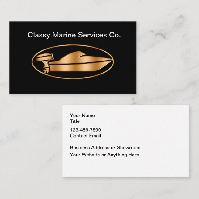 Tarjetas de presentación náuticas de Classy Marine (Anverso / Reverso)