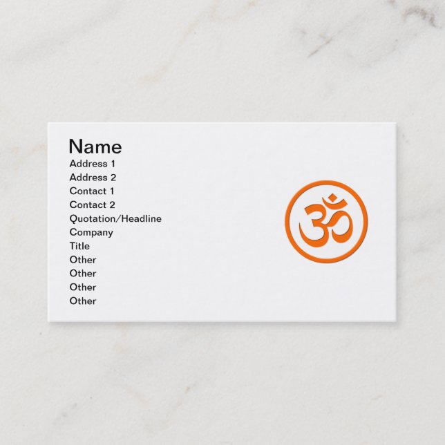 Tarjetas de presentación Om o Aum (Anverso)