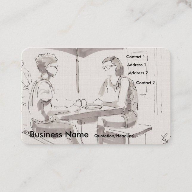 Tarjetas de presentación para almuerzo de negocios (Anverso)