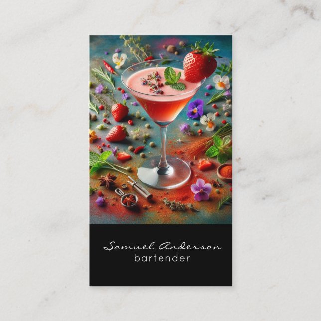 Tarjetas de presentación para barman (Anverso)