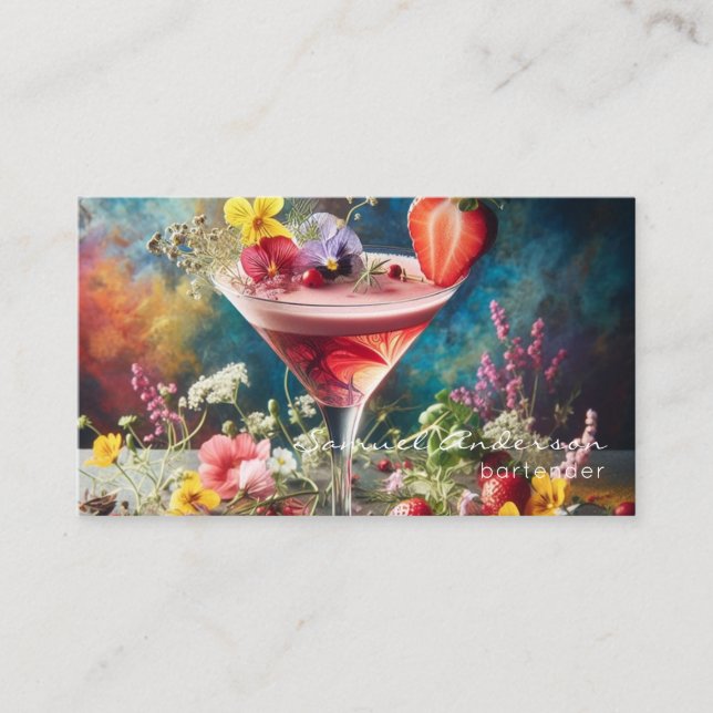 Tarjetas de presentación para barman (Anverso)