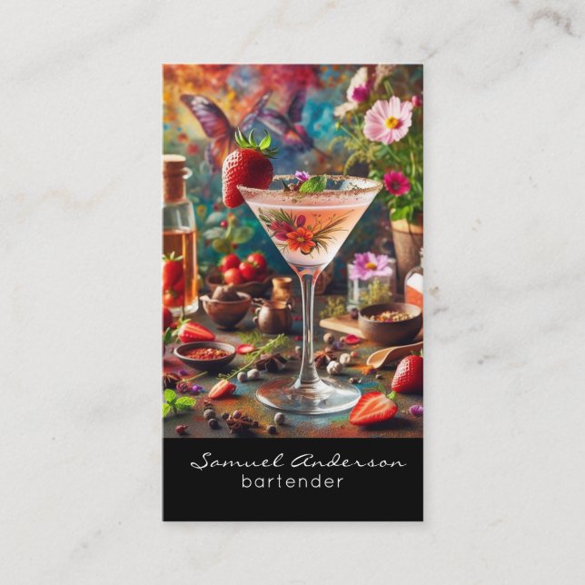 Tarjetas de presentación para barman (Anverso)