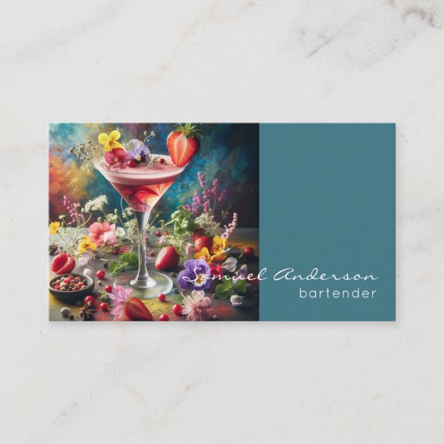 Tarjetas de presentación para barman (Anverso)