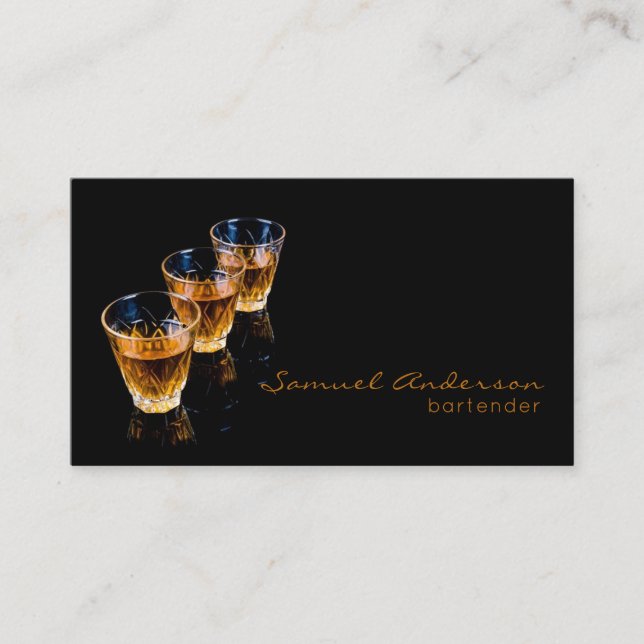 Tarjetas de presentación para barman (Anverso)