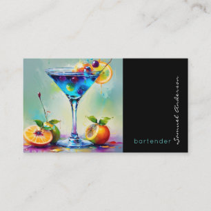 Tarjetas de presentación para bartender mixólogo